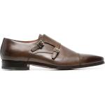 Chaussures à boucles Santoni marron en cuir de veau à bouts pointus look casual pour homme 