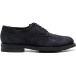 Chaussures Santoni bleues en velours en cuir à lacets pour homme en promo 