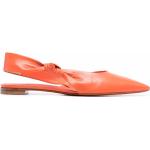 Sandales à brides Santoni orange en cuir à bouts pointus pour femme 