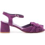 Sandales à talons Sarah Chofakian violettes en daim à pompons à bouts ouverts Pointure 40 pour femme 