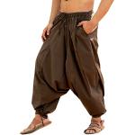 Sarouels ethniques marron en coton Tailles uniques style ethnique pour homme 