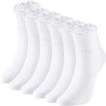 Chaussettes blanches en dentelle à volants en lot de 6 Taille XS look fashion pour femme en promo 