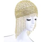 Chapeaux dorés à perles look fashion 