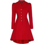 Manteaux gothiques d'automne rouges avec ceinture Taille L steampunk pour femme en promo 