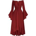 Robes longues rouges à manches longues longues à manches longues à épaules dénudées Taille XXL steampunk pour femme en promo 
