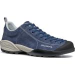 Chaussures basses Scarpa Mojito bleues en daim résistantes à l'eau pour homme en promo 