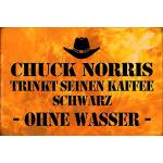 Schatzmix Plaque en métal Motif Chuck Norris trink