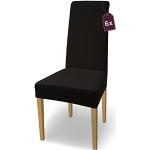 Housses de chaise noires en coton extensibles en lot de 6 modernes 