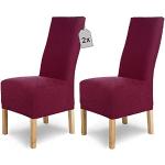 Housses de chaise rouges en chenille extensibles en lot de 2 modernes 