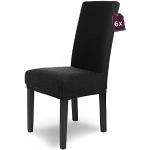 Housses de chaise noires en flanelle extensibles en lot de 6 modernes 