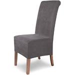 Housses de chaise grises en velours extensibles en lot de 1 modernes 