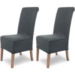 Housses de chaise argentées en tissu extensibles en lot de 2 modernes 