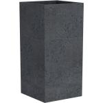 Scheurich C-Cube High 48, vase/pot à fleurs/jardinière, carré, coloris: Stony Black, fabriqué avec du plastique recyclé, pour l’extérieur - black plastic 59216