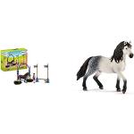 Schleich Farm World Playset Course d'agility pour Poney, 42482, Multicolore & Horse Club Figurine Étalon andalou, 13821, Multicolore