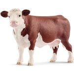 Schleich- Figurine Vache Hereford Farm World Cow, 13867, Multicolore