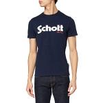 T-shirts Schott NYC bleus à manches courtes à manches courtes Taille XL look fashion pour homme en promo 