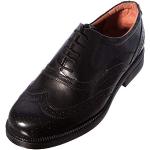 Chaussures oxford noires en cuir à bouts ronds Pointure 48 look casual pour homme 