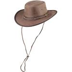 Chapeaux de cowboy Scippis marron en cuir de vache 57 cm Taille M look fashion pour homme 
