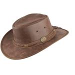 Chapeaux de cowboy Scippis châtain en cuir 55 cm Taille S look fashion pour homme 