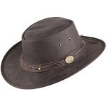 Chapeaux de cowboy Scippis marron en cuir 57 cm look fashion en promo 