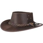 Chapeaux de cowboy Scippis marron en cuir 61 cm pour femme en promo 