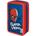 Scooli - Trousse d'écolier Tripledecker Spider Man - Grande Trousse d'écolier avec des Crayons de Haute qualité - Pratique et Fonctionnelle - à partir de 6 Ans