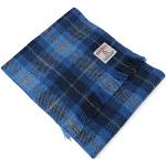 Écharpes écossaises bleues à carreaux en tweed à franges Tailles uniques look fashion pour femme 