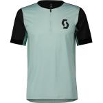 SCOTT Shirt M&apos;s Trail Vertic Zip Ss Mineral Green/black - Homme - Bleu/Noir - taille XL- modèle 2024