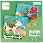Scratch – Puzzle Magnétique pour Enfants à partir de 3 Ans – Puzzle de la Ferme - Livre Dépliable pour la Maison et les Déplacements - Puzzle 40 Pièces – Vert