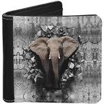 Porte-cartes bancaires en cuir à motif éléphants look fashion pour garçon 