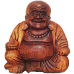Statuettes en bois marron en bois à motif Bouddha de 20 cm 