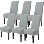Housses de chaise gris clair extensibles en lot de 6 