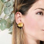 Boucles d'oreilles en or de soirée argentées en plaqué Or pour femme 