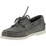Chaussures Sebago Docksides grises en cuir à lacets Pointure 43 look fashion pour homme 
