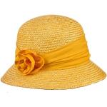 Chapeaux cloches Seeberger jaunes en paille Tailles uniques look fashion pour femme 