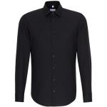 Chemises Seidensticker noires en coton sans repassage Taille L look sportif pour homme en promo 