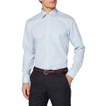 Chemises Seidensticker bleus clairs en coton à manches longues à manches longues Taille XS classiques pour homme 