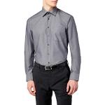 Chemises Seidensticker grises en coton sans repassage à manches longues col kent Taille XL look business pour homme en promo 