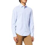Chemises Seidensticker bleus clairs en coton en soie à manches longues look casual pour homme 