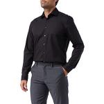 Chemises Seidensticker noires en coton sans repassage à manches longues col kent Taille XL classiques pour homme en promo 