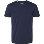 T-shirts Selected Homme bleu marine à manches courtes bio à manches courtes à col rond Taille M look fashion pour homme 