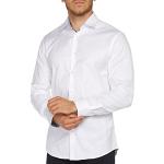 Chemises cintrées Selected Homme blanches en coton à manches longues Taille M look business pour homme en promo 
