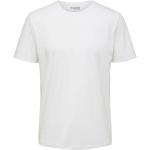 T-shirts col rond Selected Homme blancs bio éco-responsable à manches courtes à col rond Taille XL look casual pour homme 
