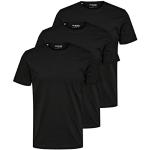 T-shirts Selected Homme noirs à manches courtes à manches courtes en lot de 3 Taille M classiques pour homme 