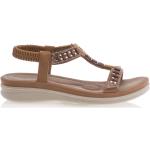 Sandales nu-pieds marron Pointure 41 avec un talon jusqu'à 3cm pour femme 