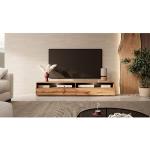 SELSEY Meuble TV - 180 cm - chêne wotan - avec LED - REDNAW