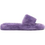 Claquettes de piscine Senso violet lavande en peau lainée à motif fleurs Bentley à bouts carrés Pointure 41 pour femme en promo 