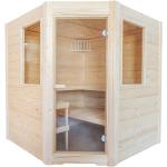 Sentiotec Sauna d’intérieur en bois d’épicéa 4 places 195 x 187 cm - Basic Corner - SET-080-0462