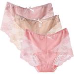 Culottes en dentelle rose bonbon en dentelle à motif papillons en lot de 3 Taille XS look fashion pour femme 