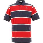 Serge Blanco - Polo MC Jersey Raye DK Navy - Polo Manches Courtes - Rouge - Taille L